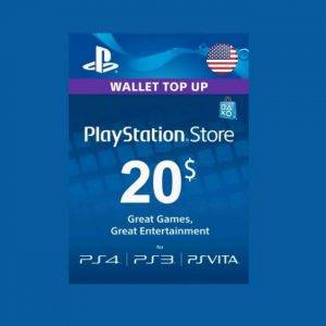 Carte PSN 20$ USA - Carte Cadeau PlayStation Network 20$