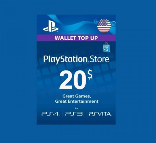 Carte PSN 20$ USA - Carte Cadeau PlayStation Network 20$