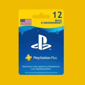 Abonnement Playstation plus 12 mois (USA)